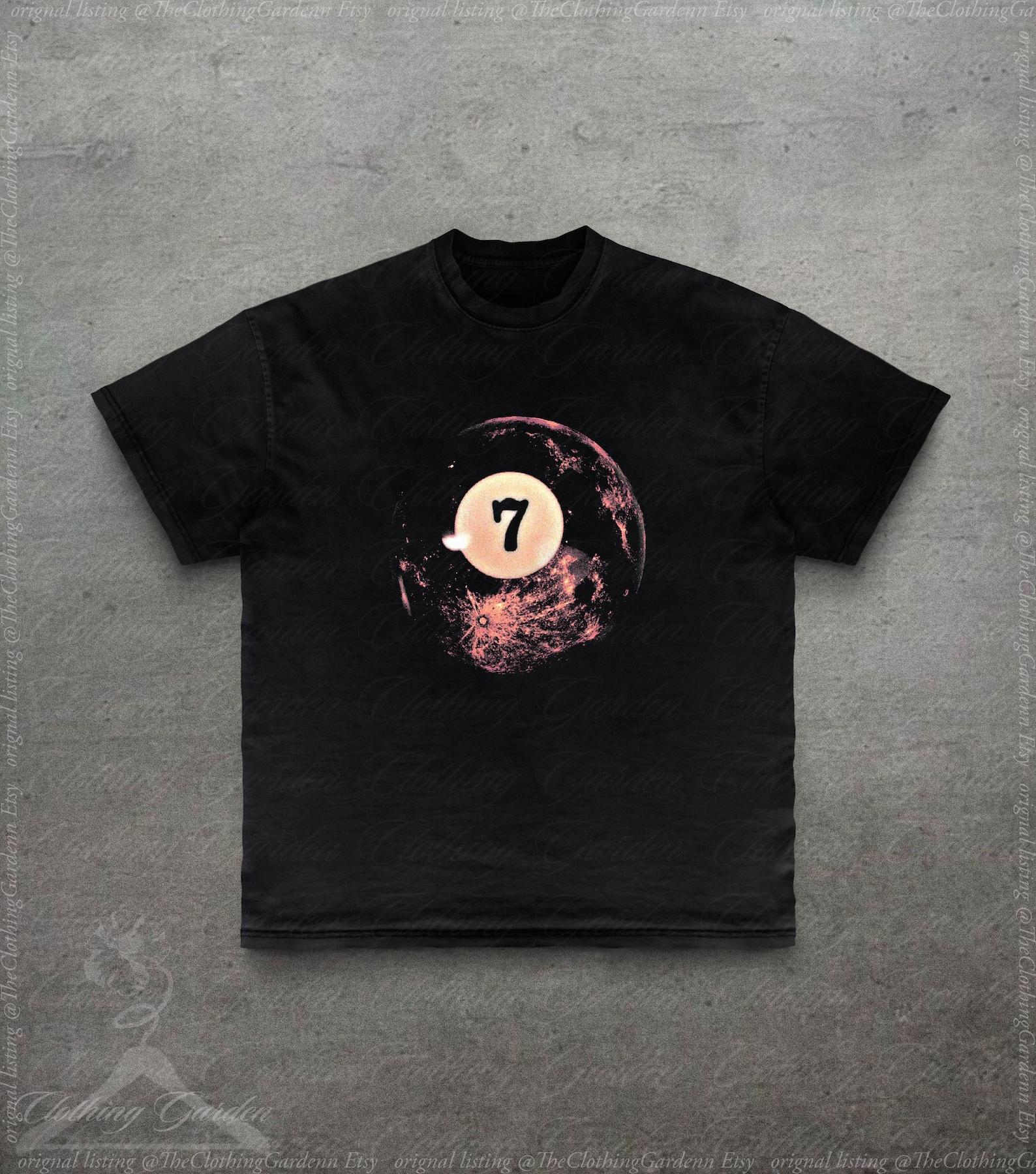 2000s Pool Ball Graphic Tee, Retro Dark Art T-Shirt for Men Women, Y2K Vintage Style Grunge Top, Goth Blood Moon Shirt, Gifts For Him M