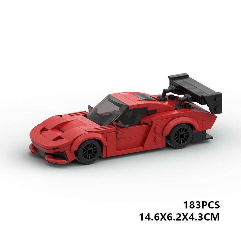 MOC Building Blocks Speed Series 8-Grid Sports Car Model DIY Assembly Bricks Toy Set For Boys