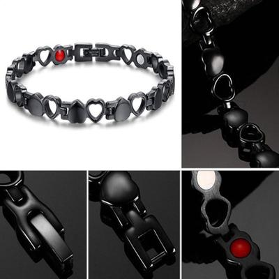 Magnetic Therapy Bracelet Classic Pain Relief Elegant Appearance Hollowed-out Love Heart Shape Strong Magnet