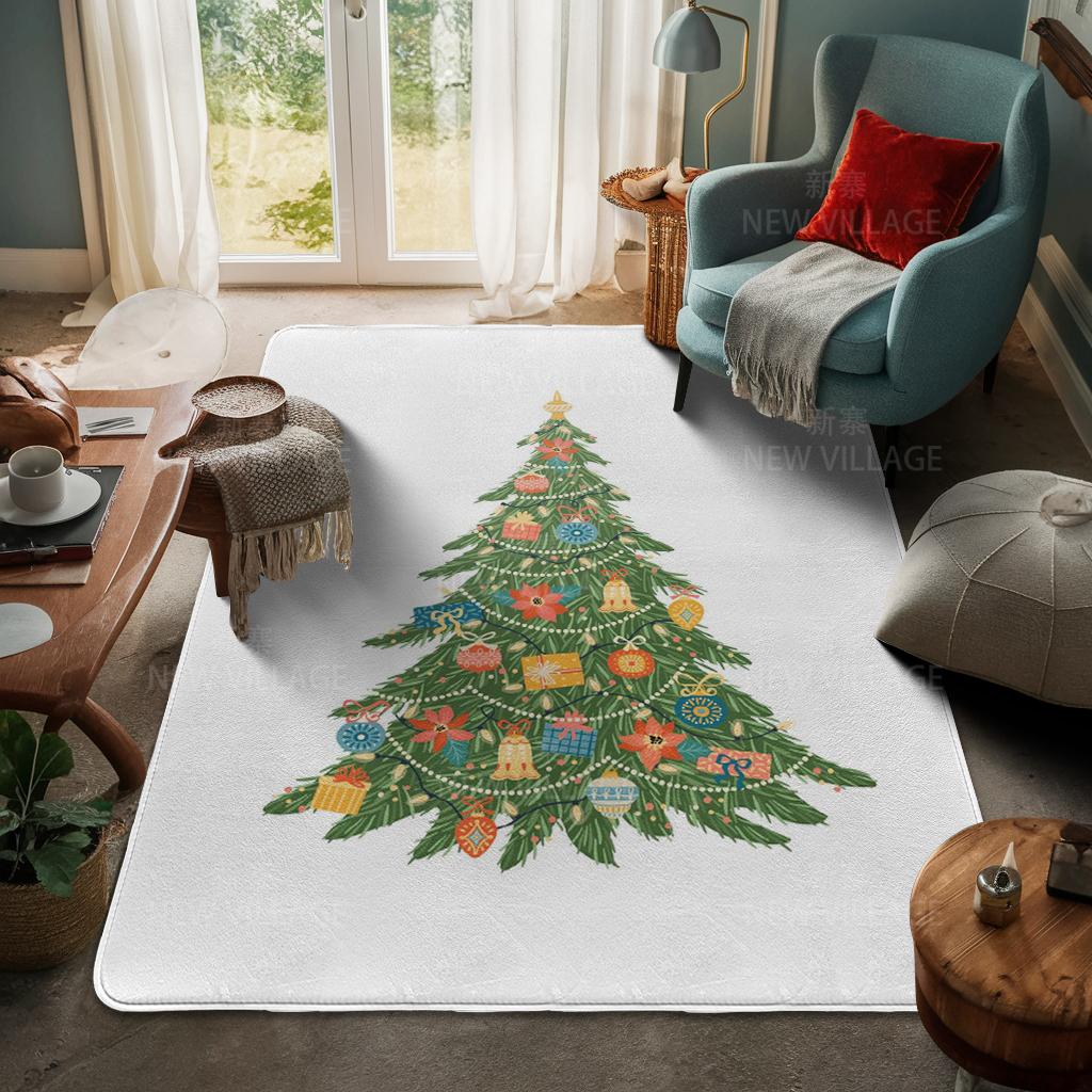 House Entrance Carpet Home Door Mat Living Room Bath Foot Bathroom Non-slip Water Absorption Rugs Bath Merry Christmas Winter