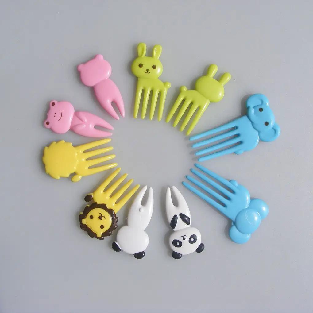 

Reusable Kids Fruit Picks Animal Shapes BPA Free Plastic Bento Box Accessories Creative Food Forks for Toddler Meals Party Fork