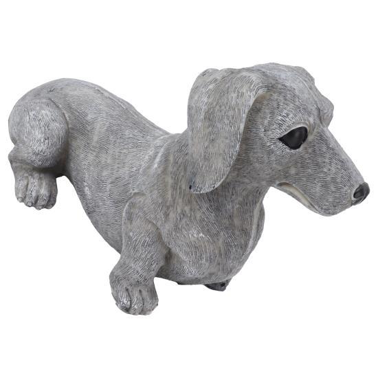 Dog Garden Statues DIY Lifelike Prevent Cracking Resin Dog Statues Home Decor for Courtyard Lawn Dachshund