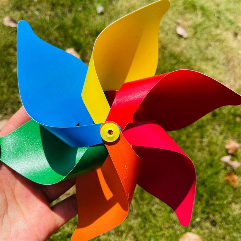 10pcs Handmade Striped Circular Wire Rope Windmill Colorful Suspension Windmill Yard and Garden