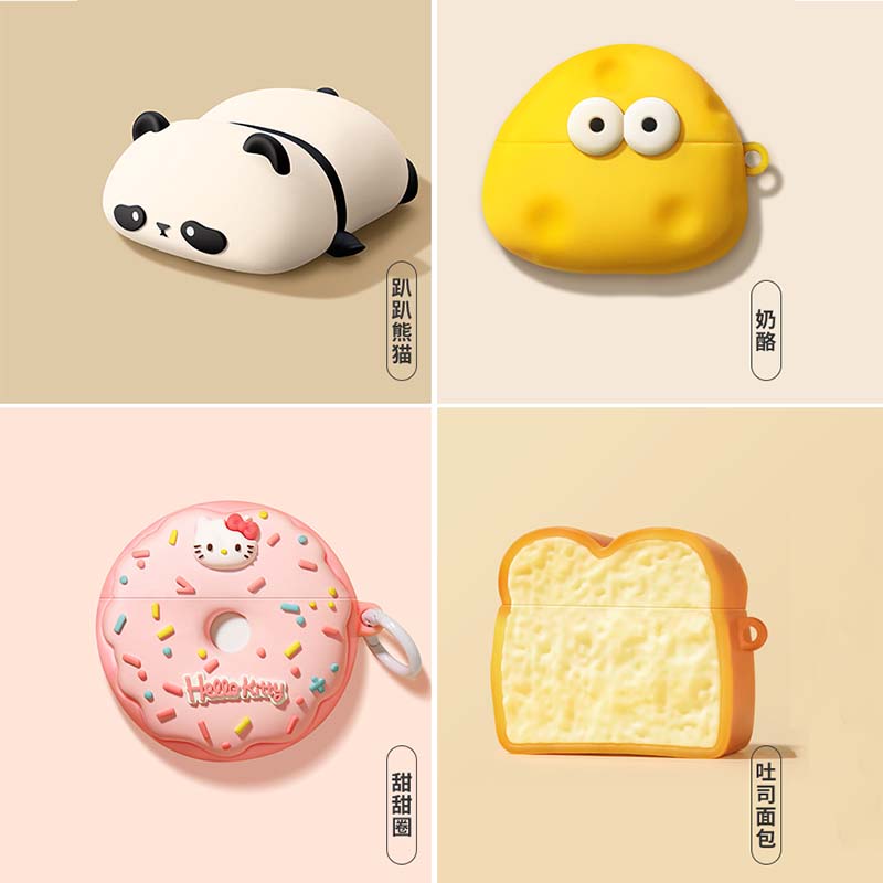 Cute Lying Panda Headphone Case For AirPods 4 (2024) Airpod Pro 1 2 3 Bluetooth Earbuds Charging Box Protective Earphone Cover