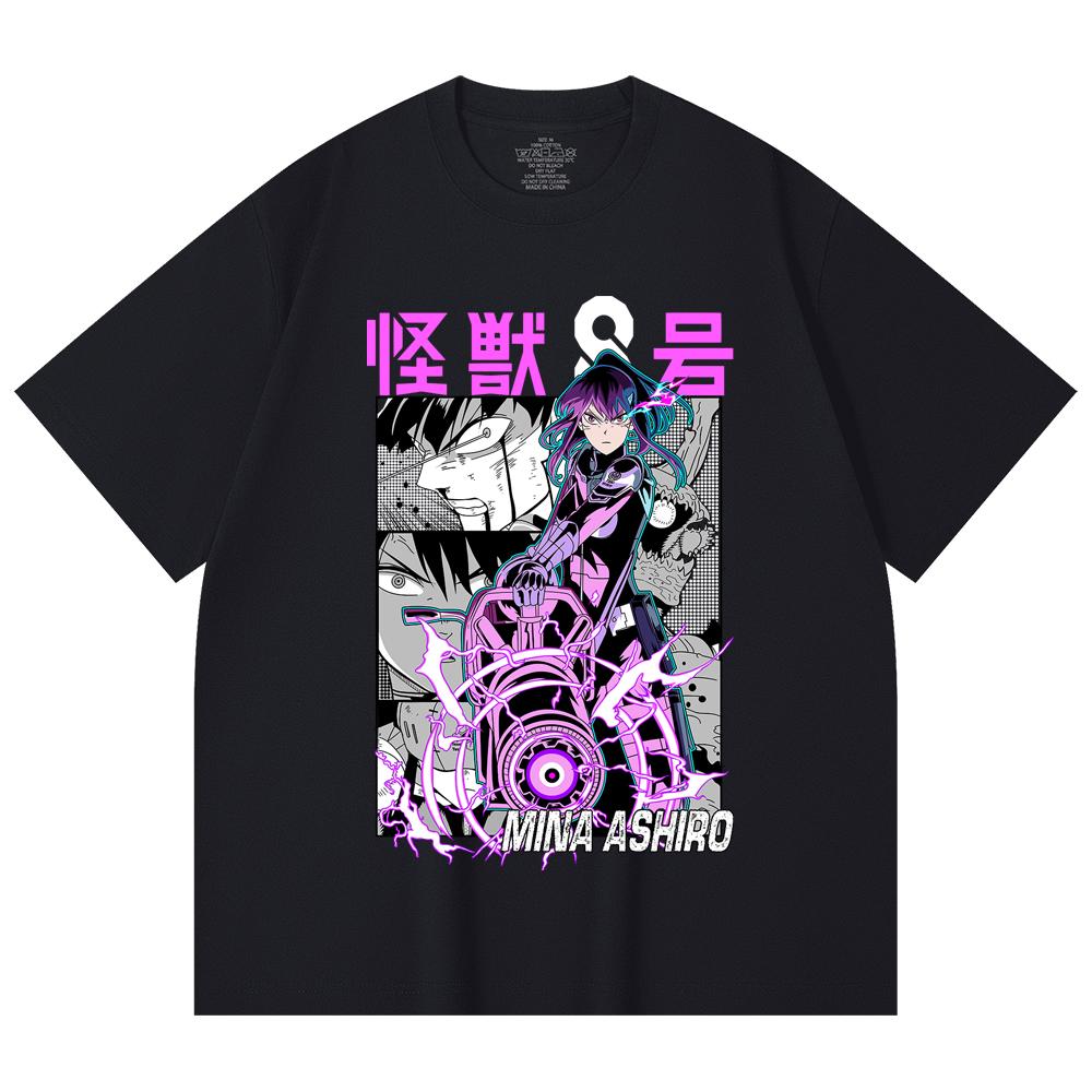 230 Gsm 100% Cotton Kaiju No 8 V15 Mina Print Unisex Heavy Cotton T Shirt