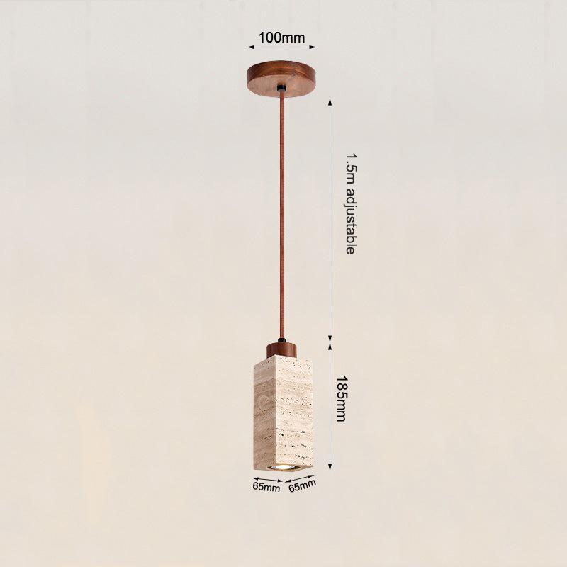 Nordic Wabi-Sabi Yellow Cave Stone Pendant for Restaurant or Bedroom Lighting