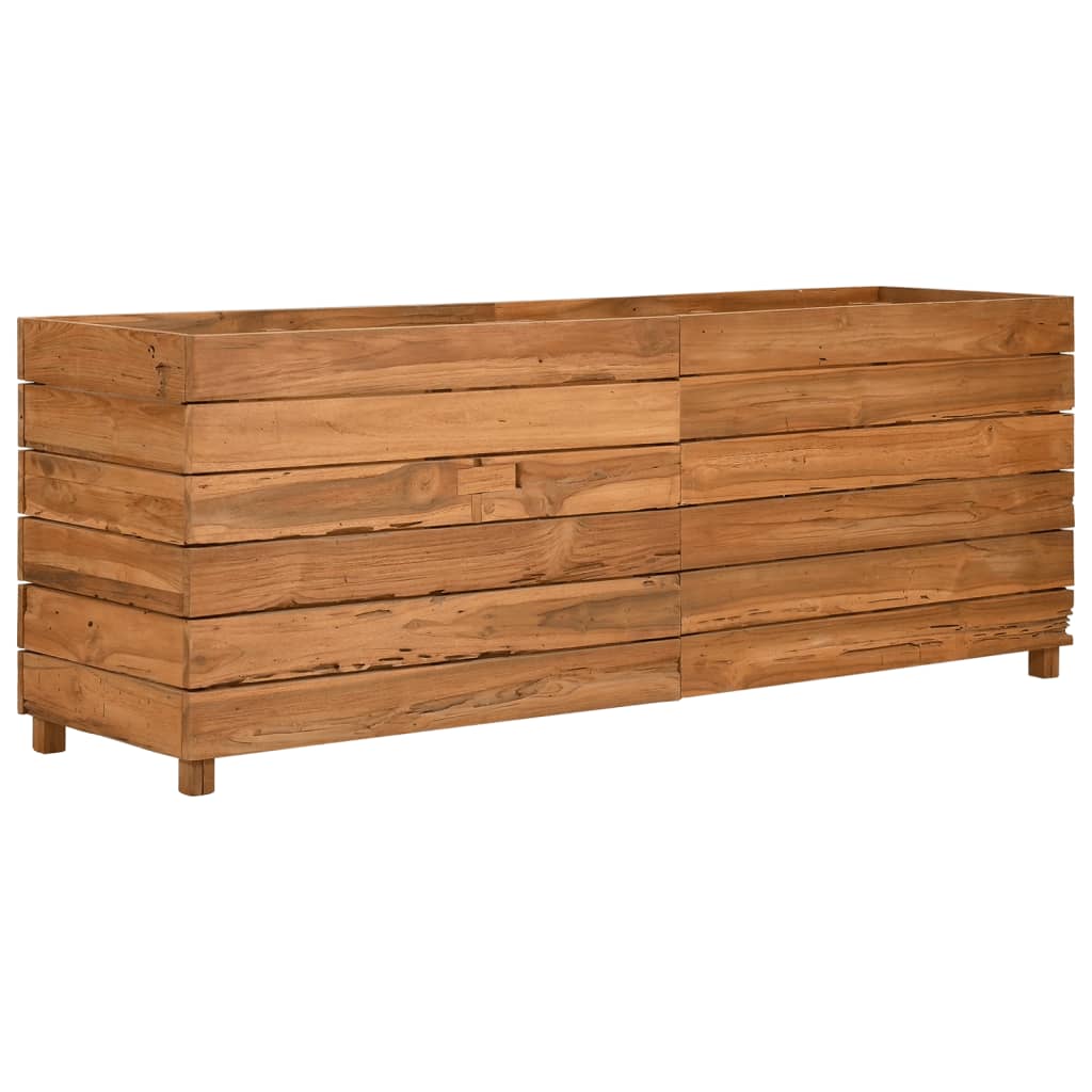 Raised Garden Bed 150 x 40 x 55 cm Reclaimed Teak Wood and Steel