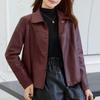 Coat for Women Cotton Autumn Winter Thickened Casual Oversize Middle-Aged and Elderly Leather Jacket