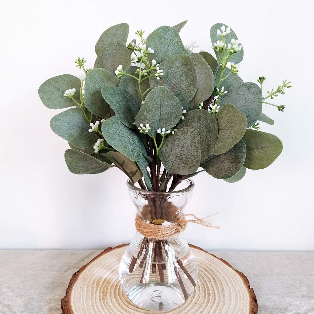 5/10pcs Artificial Plants Eucalyptu Leaves Festival Floral Bouquets Wedding Bridal Holiday Greenery Home Vases Table Room Decor