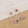 Black Rhodonite Gemstone Jewelry, 925 Sterling Silver Earrings, Handmade Rhodonite Silver Earrings For Wedding Gift