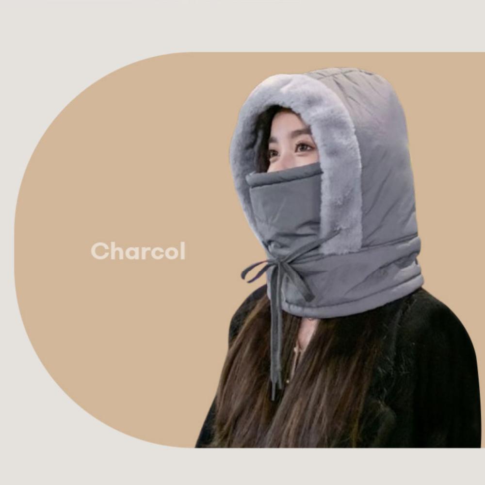 

Padded Balaclava Ski Mask Cycling Cap Outdoor Ear Neck Protection Hat for Winter древесный уголь