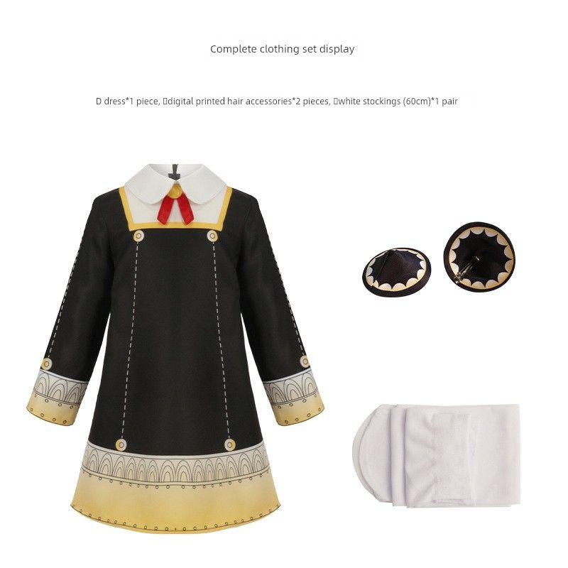 Spy X Family Cosplay Costume Thorn Princess Blair Male Character Frieren Cosplay Anya Dress Cosplay Aniya [Dress + Hair Accessories + Socks] L