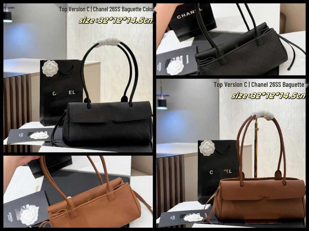 Luxury Retro Cowhide Baguette Shoulder Bag with Double Box Packaging