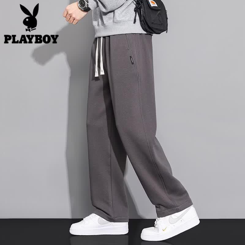 PLAYBOY Men s Casual Loose Straight Leg Drawstring Pants M