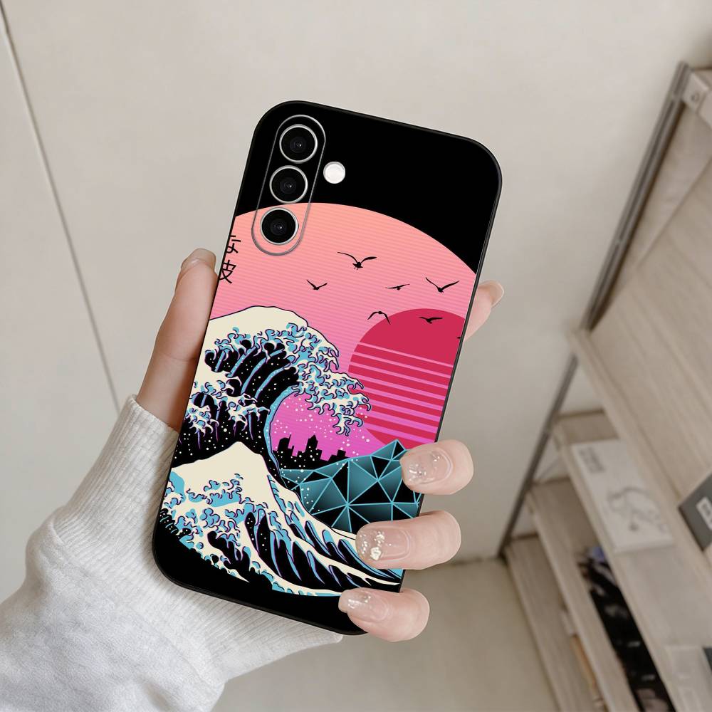 G-Great Wave Off Kanagawa Phone Case For Samsung Galaxy A73,A72,A71,A70,A53,A52,A51,Others Soft Black Cover