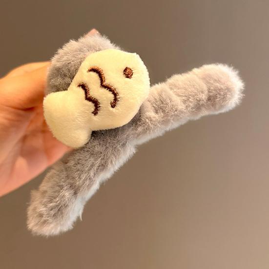 Women Hair Claw Soft Plush Fish Shape Hair Clip Large Size Back Head Hair Clip Winter Hair Accessory