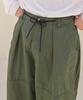 Jikeulib Elastic Waist Pintuck Balloon Wide Cargo Pants