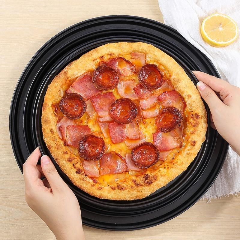 1Pcs Pizza Pans For Oven Round Pizza Pan With Holes Pizza Tray For Oven Baking Carbon Steel Pizza Oven Accessories Kitchen Tools