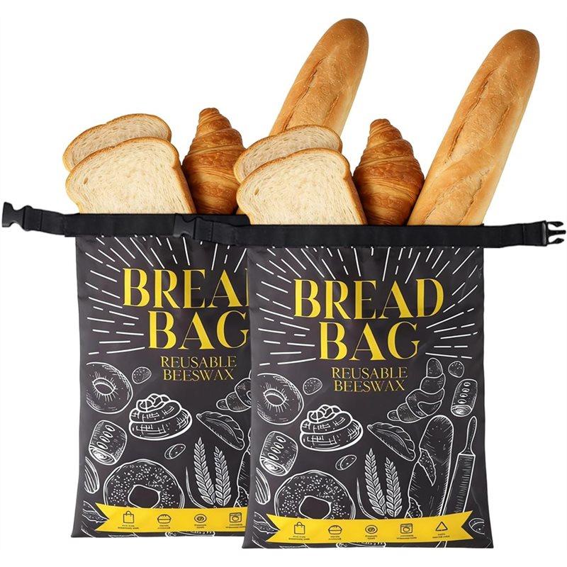 ABBP-Reusable Beeswax Bread Bags-For Homemade Bread Storage Sourdough Variety With Lining 2-Pack For Freshness