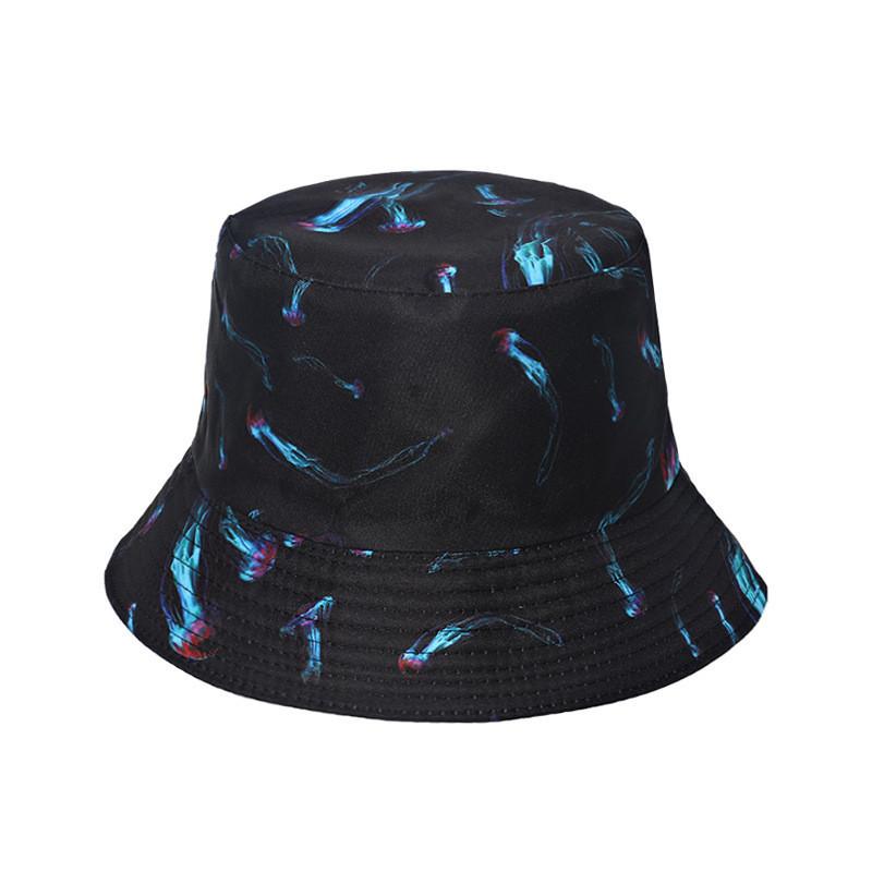 Unisex Flower Smiley Face Print Fisherman Cap Sun Hat New Summer Style