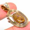 Natural Maryam Jasper TwoTone 925 Solid Sterling Silver Gift Pendant 1.75" e5Y48