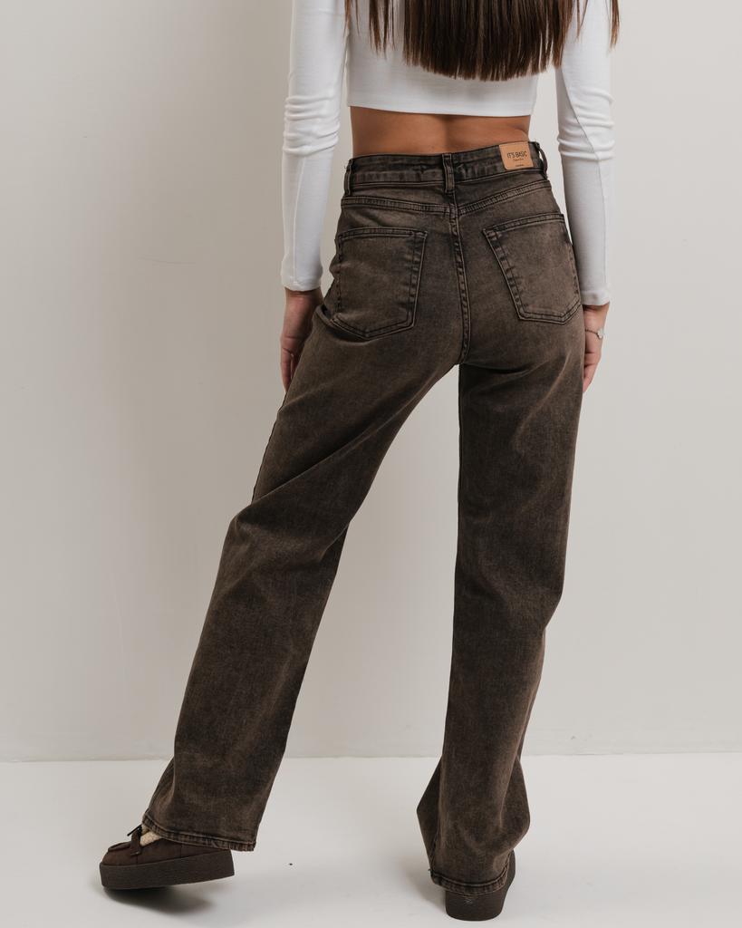 Джинсы женские It's Basic 3933 34 коричневые