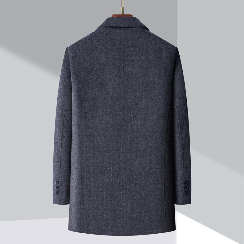 Winter Double-sided Wool Cashmere Coat Men's Wool Wool Mid-length Suit Collar Woolen Removable Down Liner Jacket