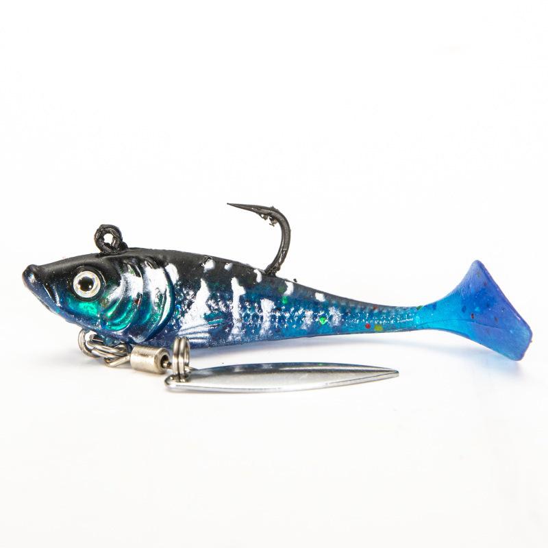 6cm Sinking T-tail Soft Bait Lure with Sequins - Bionic Fish Shape Lead Head