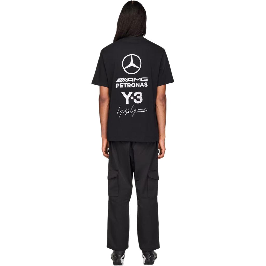 adidas Y-3 F1 Mercedes Logo Stack T-Shirt 'Black' Men's KR2373