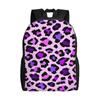 Back To School Season Purple Leopard Print 1 Backpack Leopard Print Female Light Backpack