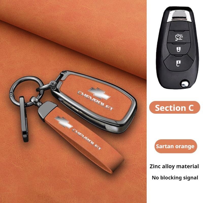 Funda de piel de aleación de zinc para llave de coche plegable, llavero para Chevrolet Cruze Aveo 2020-2024 BOLT Tracker Malibu Onix Cobalt Captiva Spark