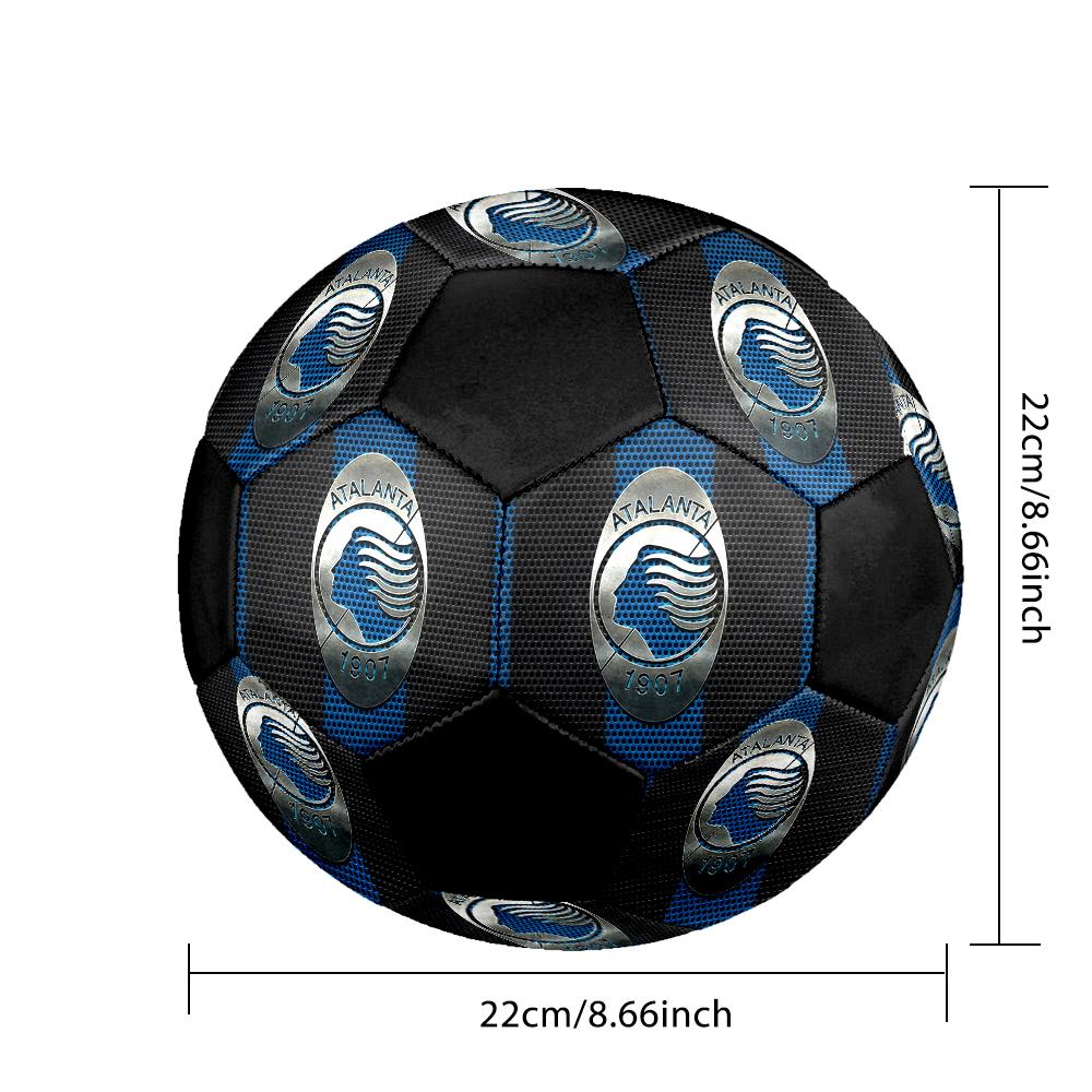 Atalanta BC logo Soccer Ball, colorful, suitable for all ages, machine-stitched, PVC material, competition grade,size5 , durable and high bounce