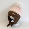 New Children's Rhombus Jacquard Knitted Ear Protection Hat for Boys and Girls' Babies Autumn and Winter Fleece Warm Hat