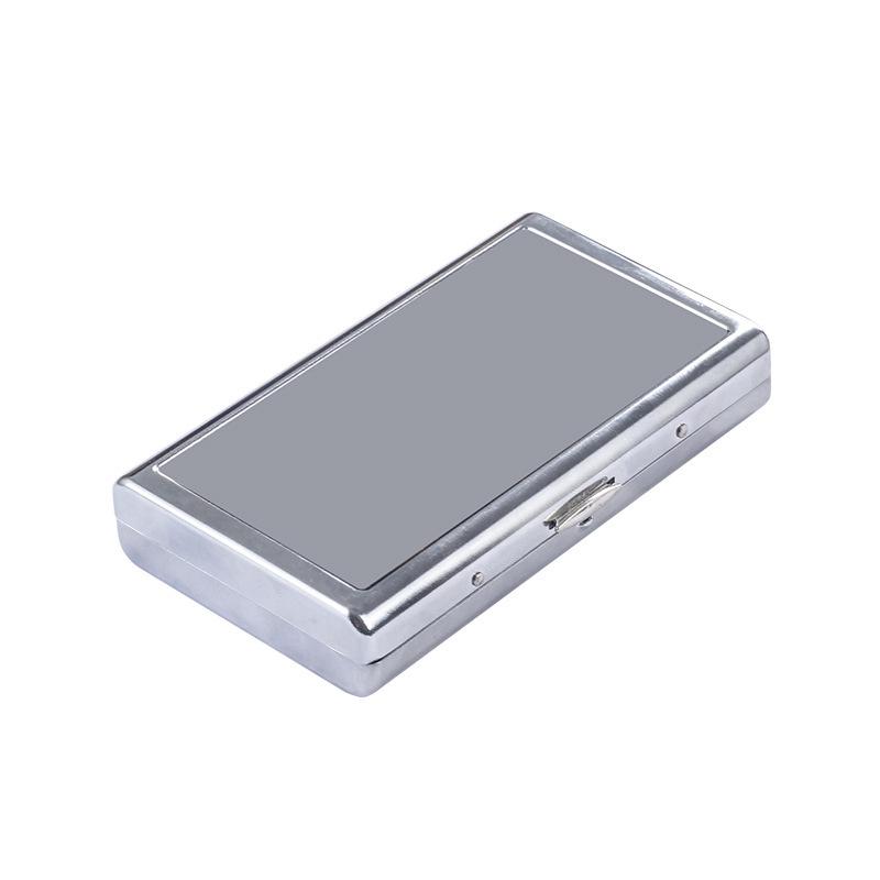 10cm Portable Metal Cigarette Case with Mirror - Double-Sided, Fashionable Smoking Set
