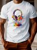 Men's T-Shirt Music Headphone Print Short Sleeve T-Shirt Lightweight Breathable Fabric Weekend Outfit Modern Style Men Clothes