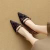 Fashion New Summer Sandals Cover Toe Sandals for Women Horsehair Sandals Fashion Leopard Print Pointed Toe High Heels Office Women Shoes