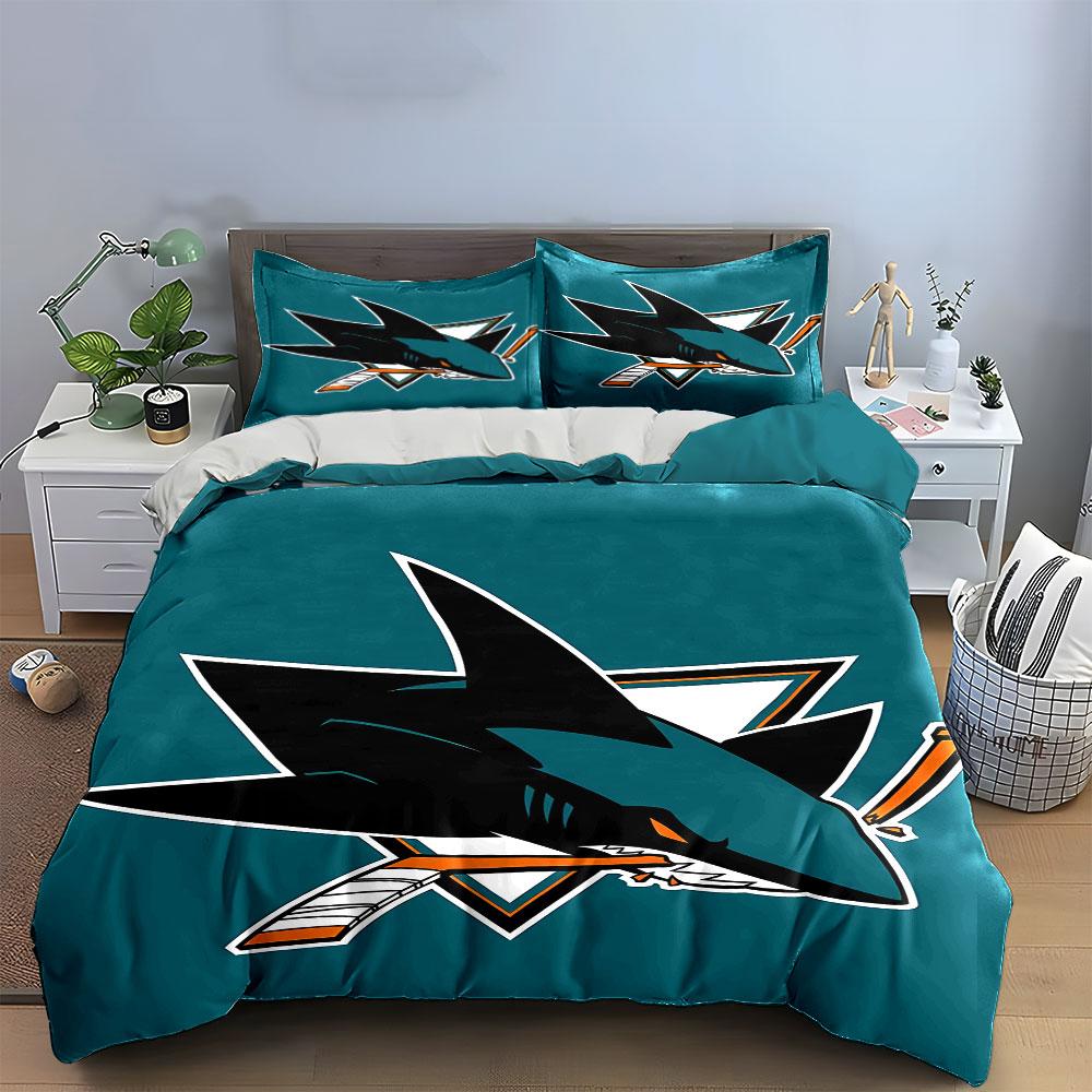 Shark Logo Bedding Set Bedding Duvet Cover Set Duvet Cover Pillowcases (1 * Duvet Cover 2 * Pillowcases, without duvet insert)
