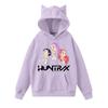 Ladies Fashion Casual Long Sleeve Printed Round Neck Hoodie Pullover Top With  Pockets