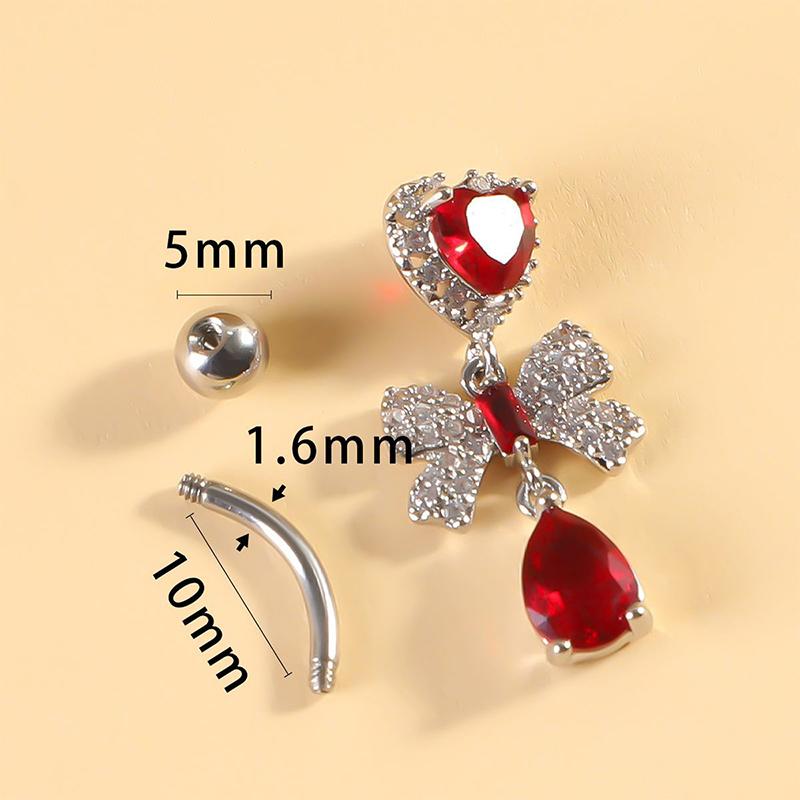 Stainless Steel Belly Piercing Jewelry Exquisite Heart Bow Belly Button Rings For Women Girls  Navel Ring Body Jewelry