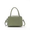 Womens Genuine Leather Woven Crossbody Bag Small Pillow Shape Handheld Shoulder Lightweight Daily Use