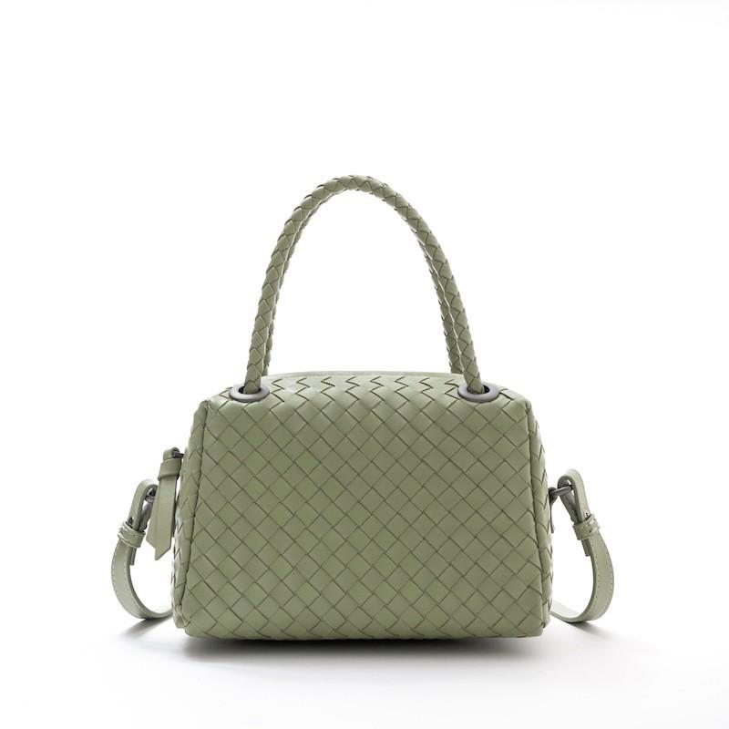 Womens Genuine Leather Woven Crossbody Bag Small Pillow Shape Handheld Shoulder Lightweight Daily Use
