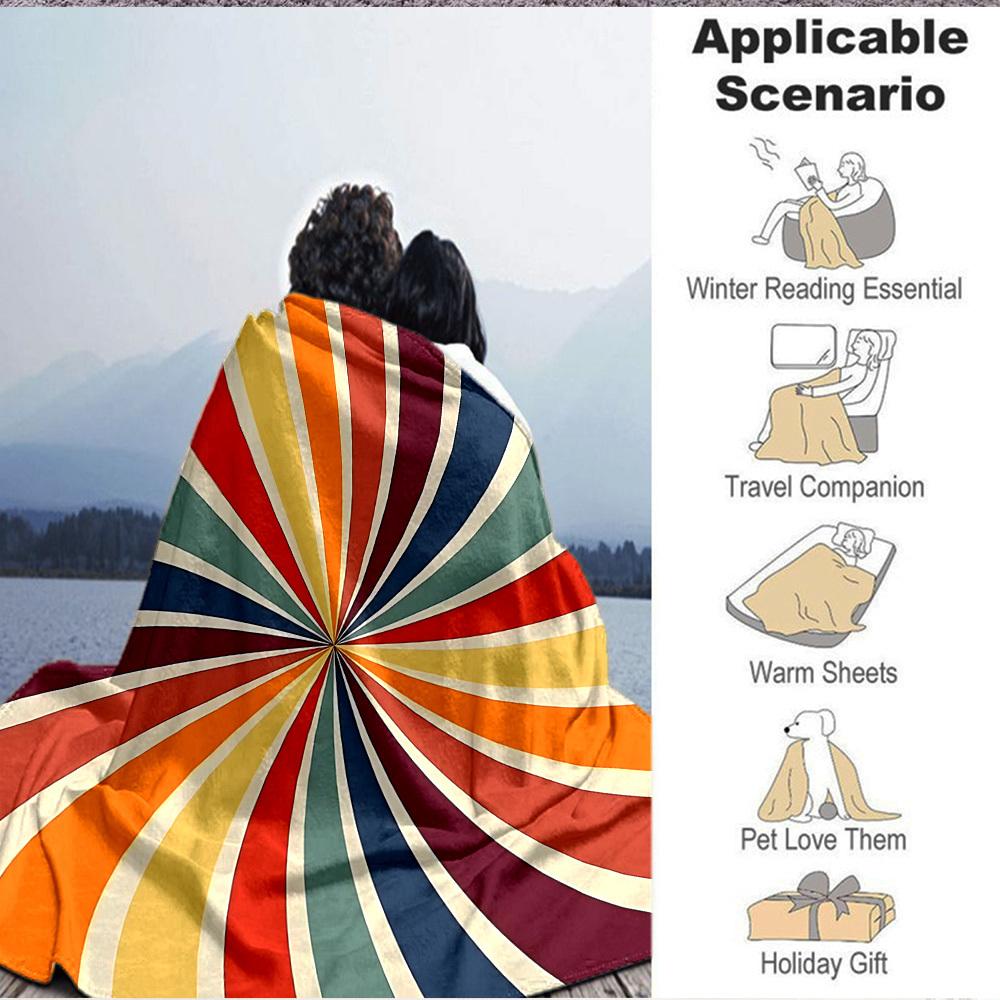 1 Stück Decke mit Sonnenstrahlmuster, Leichte Flanelldecke für Sofa, Bett, Reisen, Camping, Wohnzimmer, Büro, Couch, Stuhl und Bett
