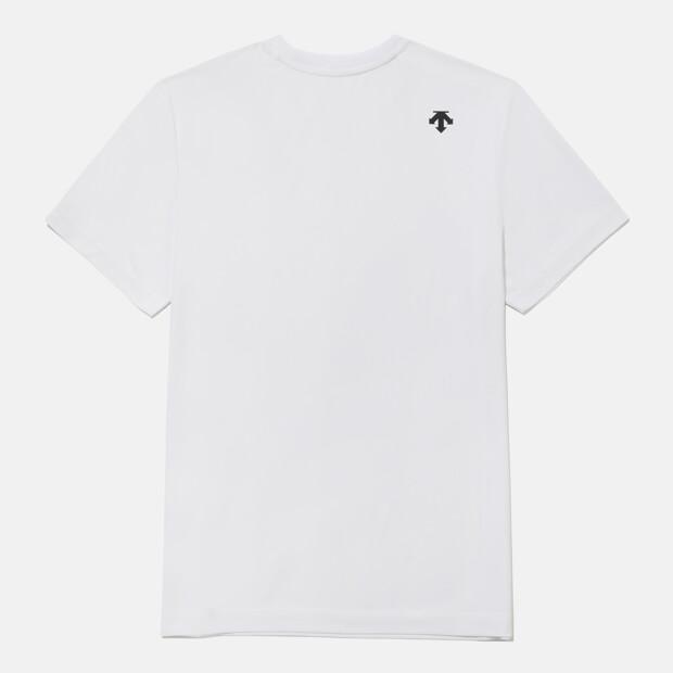 DESCENTE Label Lock Wording Graphic Short Sleeve T-Shirt White Sr223Uts47 (A Type)