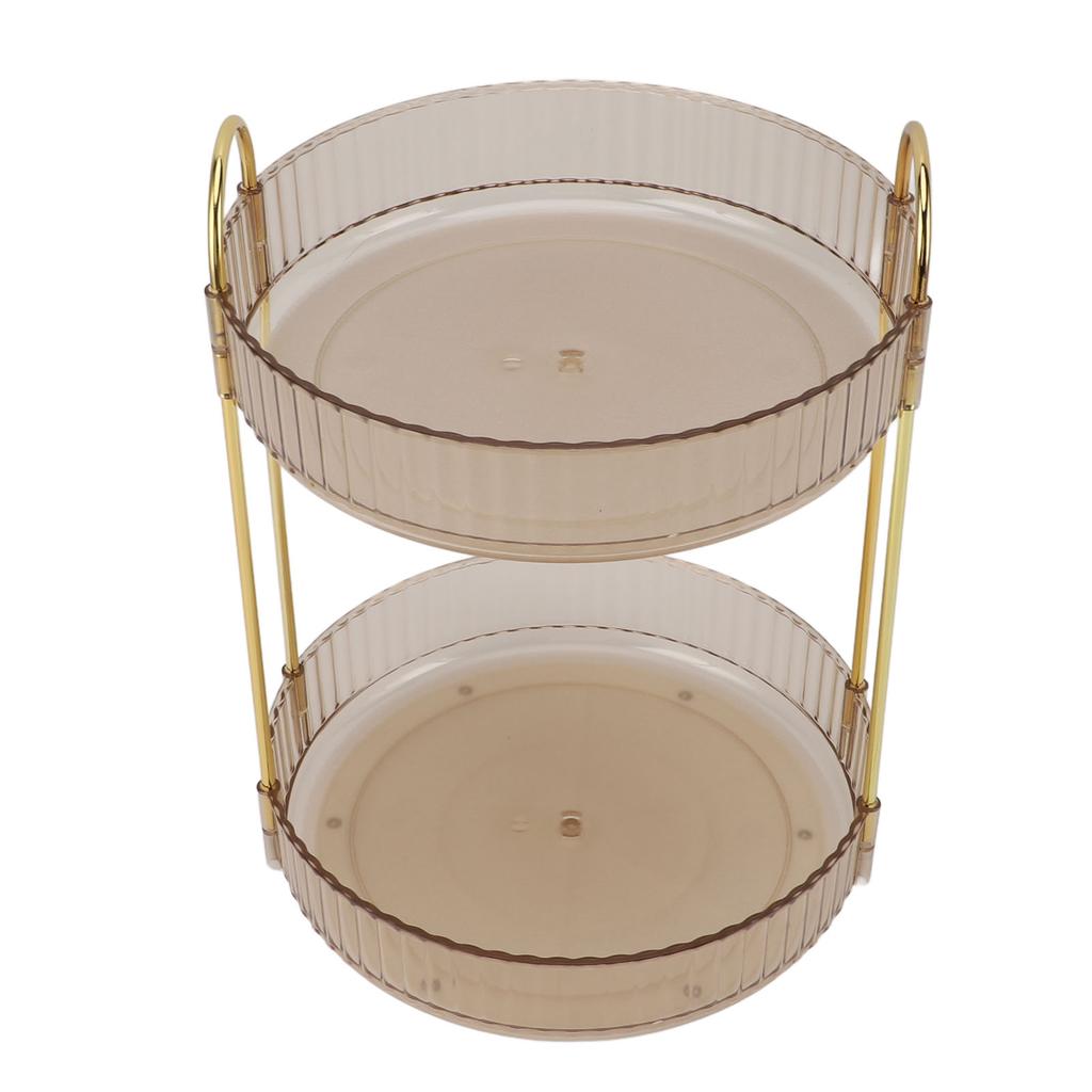 Makeup Organizer Rack 2 Tier 360 Deg Rotation Space Saving Cosmetic Countertop Organizer for