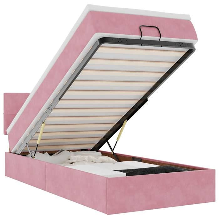 Maison Exclusive - Cadre de lit ottoman avec matelas rose 90x200 cm velours