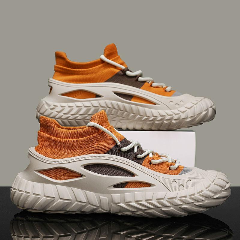 Fashion Breathable Male Sports Shoes Elastic Socks Summer Sale Simple Miked Colour Athletic All Brands Outdoor Gym Men's Casual Sneakers