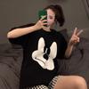 Summer Ins Korean Tide Haig Mickey Pajamas Women's Crew Neck Short-sleeved Shorts Set Casual Can Be Worn Outside Loungewear Thin