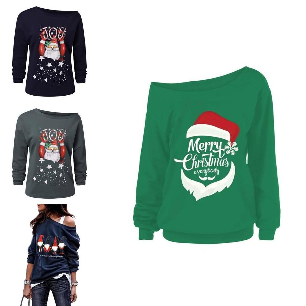 Stylish Women's Christmas Jumper Pullover Loose Fit Sweatshirt For Festive Seasons