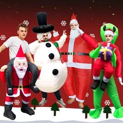 Clothes Christmas Dressing Set Riding Mount Props Performance Clothes Funny Doll Clothes Riding Santa Claus Inflatable