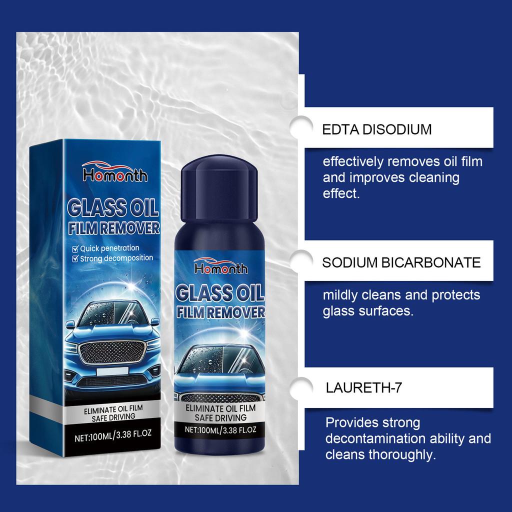 Homonth Glass Oil Film Cleaner For Car Windshields Effective Stain Remover And Crystal Clear Finish